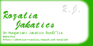 rozalia jakatics business card